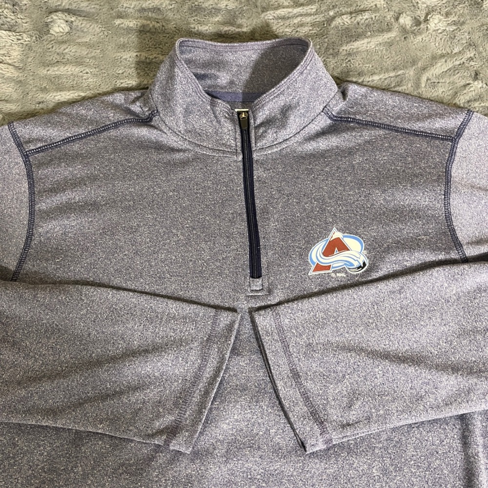 ProEdge NHL Colorado Avalanche Mens XL 1/4 Zip Pullover Heather Purple AP773